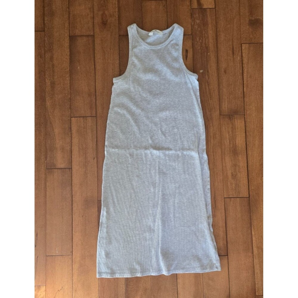 H&M gray ribbed midi tank dress girls size 16-18 yrs